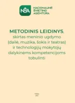 Metodinis leidinys meninio (dailė, muzika, šokis ir teatras) ir technologijų ugdymo mokytojų dalykinėms kompetencijoms tobulinti