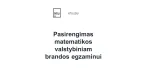 Pasirengimas matematikos valstybiniam brandos egzaminui