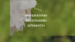 Matematinio raštingumo užduotys