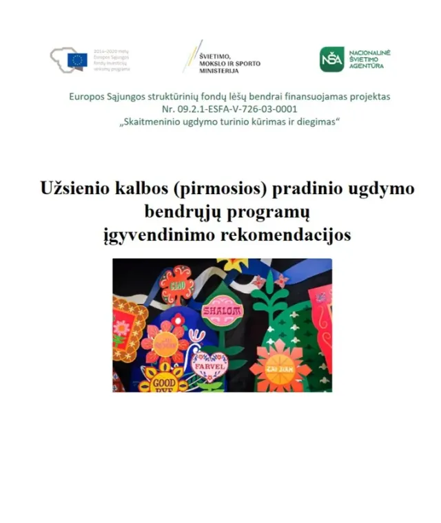 Užsienio kalbos (pirmosios) pradinio ugdymo bendrųjų programų įgyvendinimo rekomendacijos