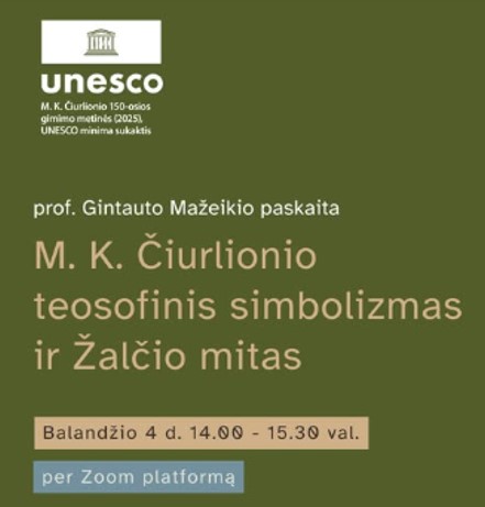 Kvietimas dalyvauti paskaitoje „M. K. Čiurlionio teosofinis simbolizmas ir Žalčio mitas“